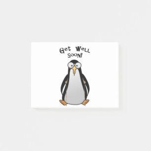 Post-it® Pingouin de dessin animé sur béquilles - bien bien