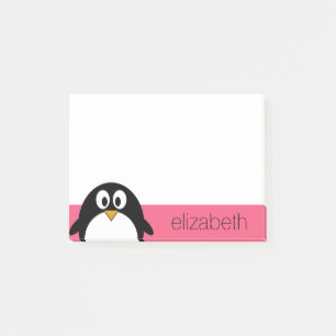Post-it® Pingouin de dessin mignon Illustration rose chaud 