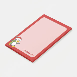 Post-it® Pingouin de Noël marchant sur la neige