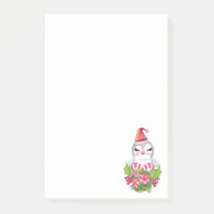 Post-it® Pingouin de Noël mignon à Santa Hat