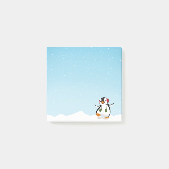 Post-it® Pingouin drôle mignon d'hiver (Devant)