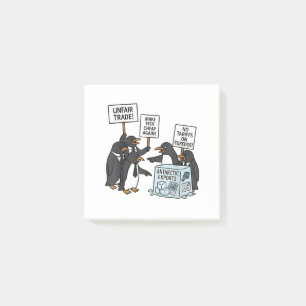 Post-it® Pingouins contre les tarifs douaniers anti-Trump