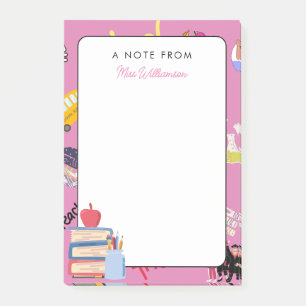 Post-it® Pink Back To School Une note de l'enseignant Cute