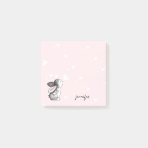 Post-it® Pink Bunny Heart Post il note