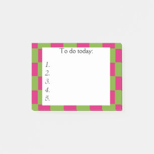 Post-it® Pink et vert vif À damiers Publier la note