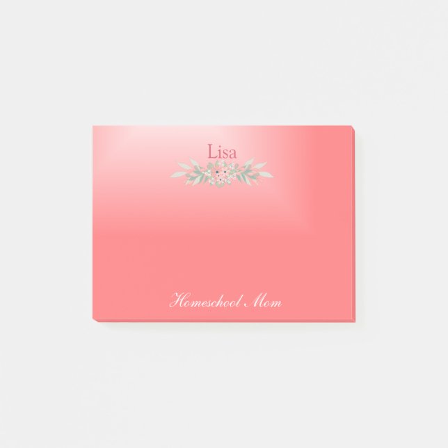 Post-it® Pink Floral Homeschool Maman (Devant)