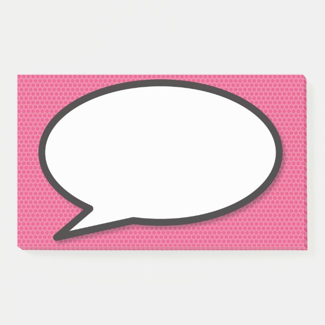 Post-it® Pink Fun Simple Comédie Livre Voix Bubble (Devant)