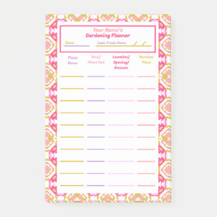 Post-it® Pink Gardening Planner Allotissement Homestead Pla