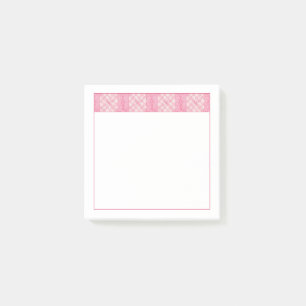 Post-it® PINK HEART QUILT 3x3 Post It Notepad