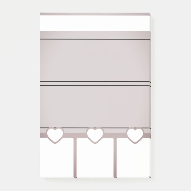 Post-it® Pink Heart Theme Daily Planner Publier sa note (Devant)