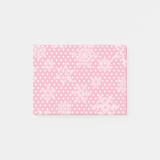 Post-it® Pink Holiday Snowflakes (Devant)