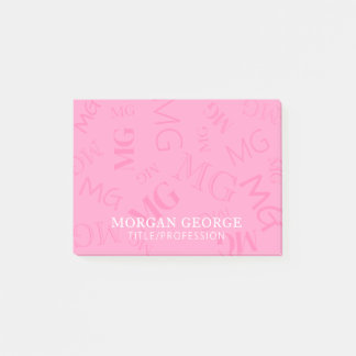 Post-it® Pink Myriad of Monograms With Your Name