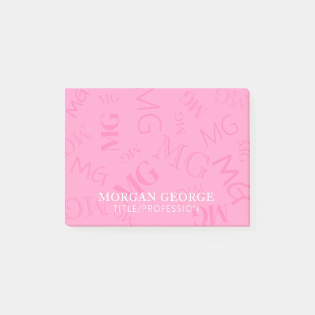 Post-it® Pink Myriad of Monograms With Your Name (Devant)
