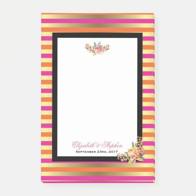 Post-it® Pink, Orange & Faux Tesselles métalliques avec/ Fl (Devant)