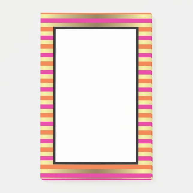 Post-it® Pink, Orange & Gold Faux Tirures métalliques (Devant)