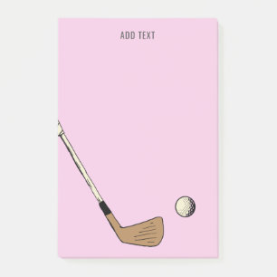 Post-it® Pink Personnalisé Golf Vintage