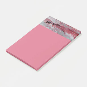 Post-it® Pink Silver Abstrait Personnaliser Poster Notes 4x