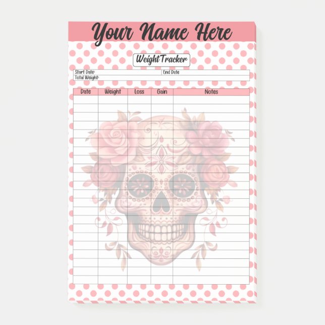 Post-it® Pink Sugar Skull Tracker (Devant)