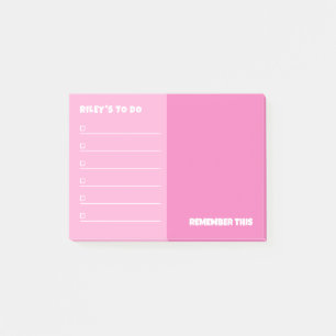 Post-it® Pink to Do & Remember Notes