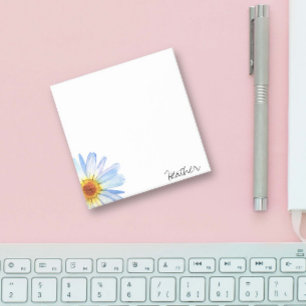 Post-it® Pissenlit jaune blanc moderne aquarelle personnali