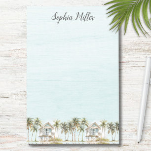 Post-it® Plage aux palmiers cocotiers aquarelle monogrammée