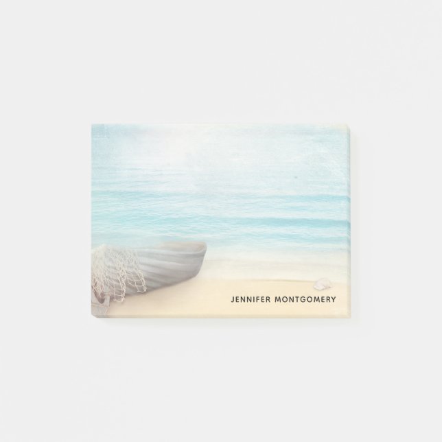 Post-it® Plage nautique avec Rowboat & Fishing Net (Devant)