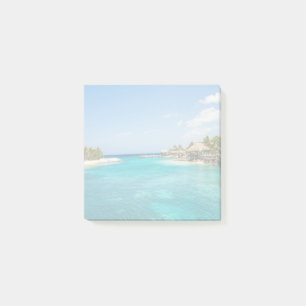 Post-it® Plage tropicale pittoresque avec huttes de chaume 