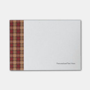Post-it® Plaid de pixel en rouge et or