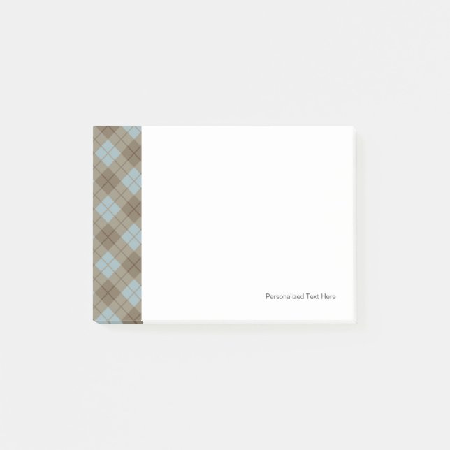 Post-it® Plaid en bleu et Brown (Devant)