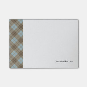 Post-it® Plaid en bleu et Brown