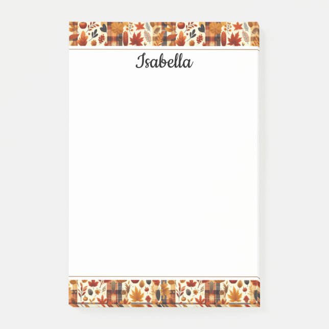 Post-it® Plaids automnaux, Acorns, Feuilles de l'érable (Devant)