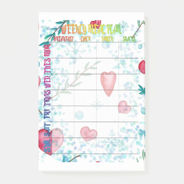 Post-it® Plan de repas hebdomadaire (Devant)