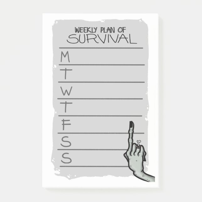 Post-it® Plan hebdomadaire de survie Notes post-it (Devant)