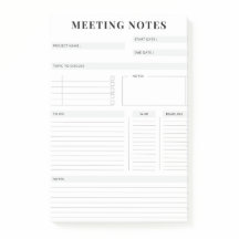 Planificateur de notes de réunion professionnelle