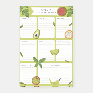Post-it® Planificateur de repas hebdomadaire aliments épice