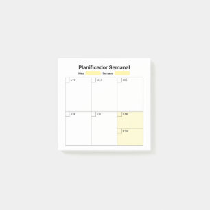 Post-it® Planificateur d'études hebdomadaire (en espagnol)