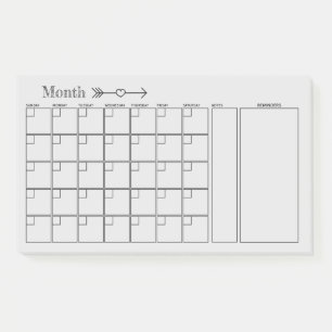 Post-it® Planificateur mensuel de calendrier gris clair