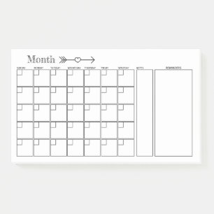 Post-it® Planificateur mensuel noir et blanc