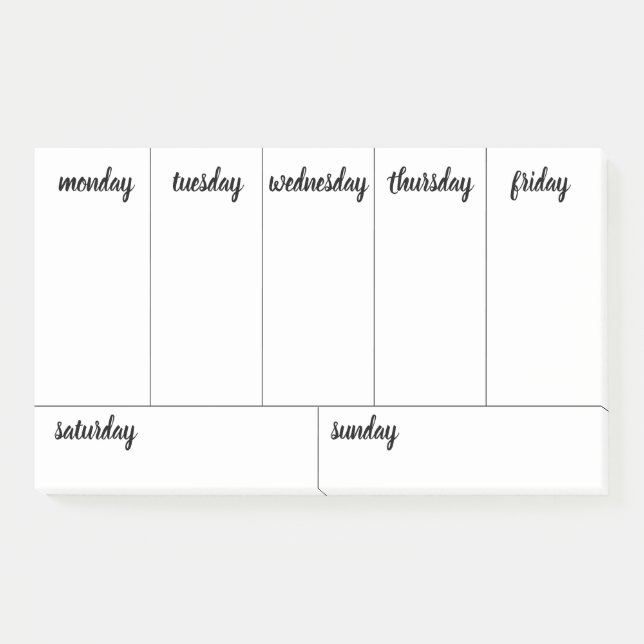 Post-it® Planificateur personnalisable 7 jours de fermeture (Devant)