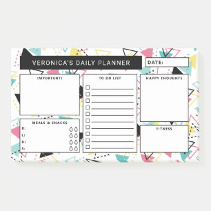 Post-it® Planificateur quotidien de rétro motif géométrique