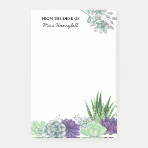 Post-it® Plante succulente aquarelle personnalisée