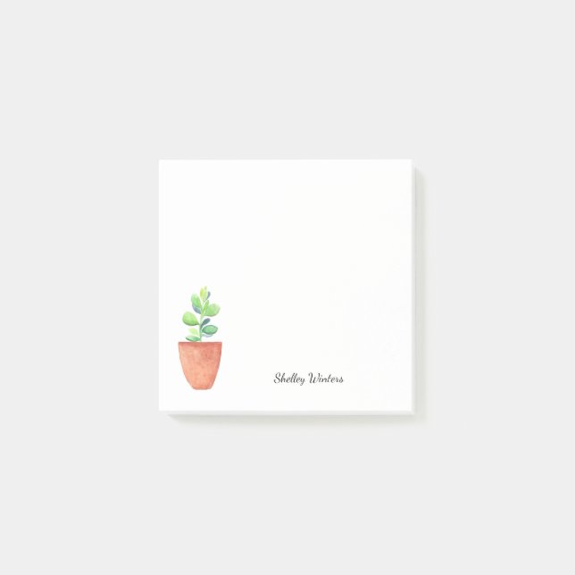 Post-it® Plante succulente pointillée avec nom (Devant)