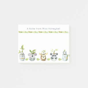 Post-it® Plantes de pot d'animaux mignons Note personnalisé