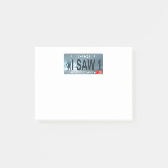 Post-it® Plaque de licence Idaho "I Saw 1" Sasquatch (Devant)