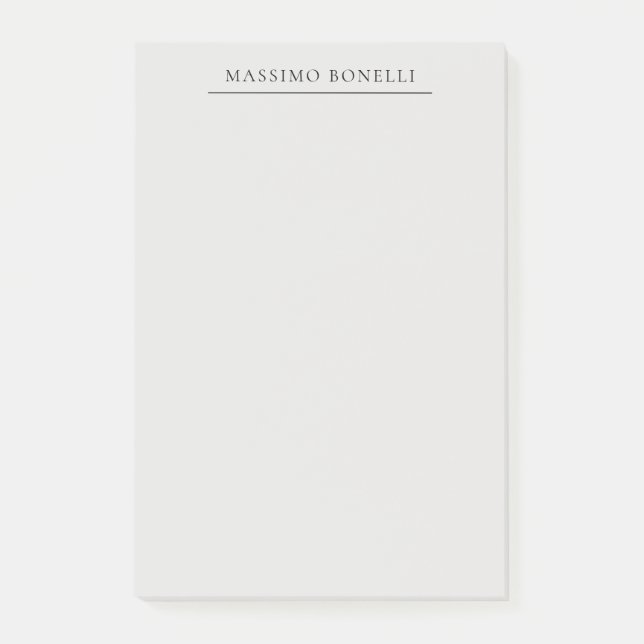 Post-it® Platinum Grey Minimalist Plain Modern Own Name (Devant)