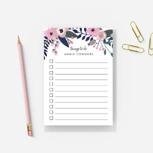 Post-it® Plomb rose Liste florale personnalisée à faire