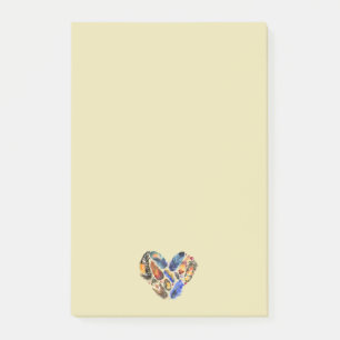 Post-it® Plumes en forme de coeur Aquarelle Design
