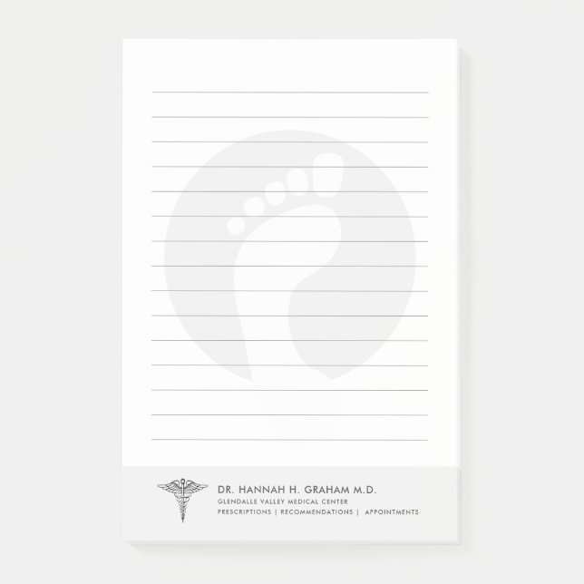 Post-it® Podiatre| Pied Docteur - Liner personnalisé (Devant)