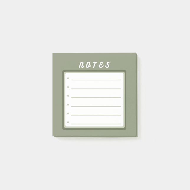 Post-it® Points de balle mignonnes verts Sage  (Devant)