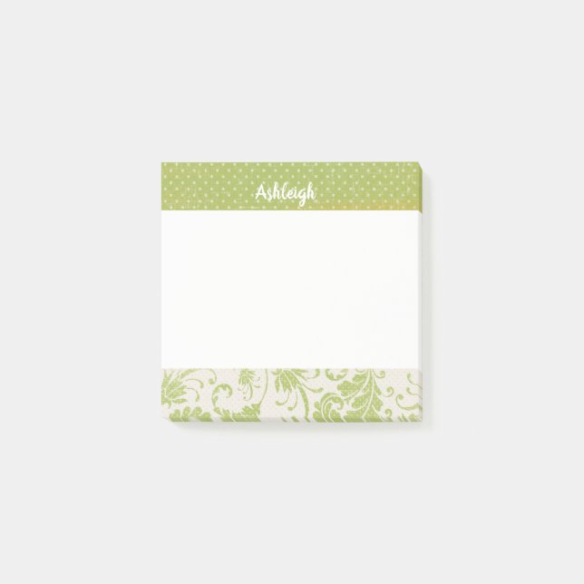Post-it® Points verts Sage et Damask (Devant)